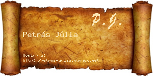 Petrás Júlia névjegykártya