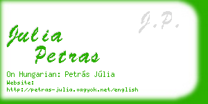 julia petras business card